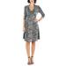 24/7 Comfort Apparel Women's Black Leopard Print V Neck A-Line Dress