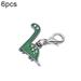 SANWOOD Key Holder 6Pcs Fashion Dinosaur Pet Collar Pendant Keyring Key Holder Bag Purse Ornament