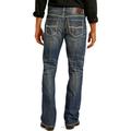 rock & roll denim mens relaxed fit double barrel straight leg vintage wash western jeans, 31w x 30l