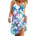 UKAP Women Beach Sundress Sleeveless Summer Shirt Dress Beach Cover Up Dress for Ladies Casual Baggy Kaftan Short Dress