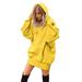 Autumn Winter Long Sleeve Hooded Sweatshirt Dress for Women Plus Size Pullover Hoodie Fashion Punk Long Hoody Blouse Tops Shirts