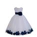 Ekidsbridal White Tulle Rose Petals Formal Flower Girl Dresses Toddler Girl Dresses Pageant Dresses Wedding Tulle Dresses Birthday Girl Dress Special Occasions Dresses Easter Summer Dresses 302S