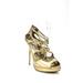 Pre-ownedJimmy Choo Womens Metallic Leather Strappy Platform High Heels Gold Size 5.5