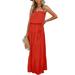 Women Beach Maxi Dress Sexy Ladies Off Shoulder Dress Evening Party Wedding Tube Dress with Drawstring