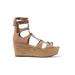 Schutz Hudson Neutral Lace-Up Suede Wedge Sandals Taupe Suede Flatform Platform (9.5)