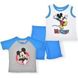 Disney Baby Boy Mickey Mouse Short Set, 3 Piece