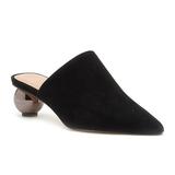 Pour La Victoire Kiera Sphere Mirrored Heel Open Black Pointed Toe Pump Mule (6, Black)