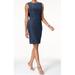 Jessica Howard NEW Blue Womens Size 16 Metallic Cowl-Back Sheath Dress