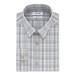 CALVIN KLEIN Mens Beige Plaid Collared Dress Shirt 17.5- 34/35