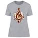 Violin Key In Floral Graphic Tee Women's -Image by Shutterstock