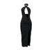 Binpure Women Sexy Club Midi Dress Cross Halter Neck Cut Out Ruched Drawstring Open Split Hem Dress