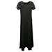 Cuddl Duds Dress Sz M Flexwear Short Sleeve Maxi Dress Black A373536