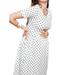 MERSARIPHY New Women Pregnant Fashion Cotton Soft Comfort Maternity Dress Casual Summer Pregnant Women Short Sleeve Short Dress (White-Polka dot S)