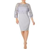 Lauren Ralph Lauren Womens Claire Lace Puff Sleeve Sheath Dress