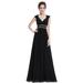 Ever-Pretty juniors's Elegant V-neck Formal Evening Bridesmaid Dresses for Juniors 08697J Black US5