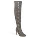 Journey & Crew Womens Wide Calf Over The Knee Lace-up Loop Heeled Boot