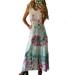 Women Plus Szie Kaftan Casual Long Maxi Dress For Women Paisley Flowing Party Sundress Holiday Long Sundress Women Evening Cocktail Party Sundress Beachwear Swimwear