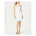 ADRIANNA PAPELL Womens White Tie Zippered Sleeveless Halter Short Sheath Cocktail Dress Size 14