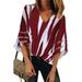 Ruffle Sleeve Top Blouse For Women Chiffon Bell Sleeves Tunic Loose Shirt Ladies Summer Casual Loose Blouse Tops Boho Beach Holiday Baggy Blouse Tops