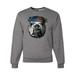 Patriotic American Fierce Bulldog Mens Americana / American Pride Crewneck Graphic Sweatshirt, Heather Grey, Small