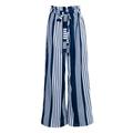 Lizxun Women's Striped Wide Leg Trousers High Waist Fashion Long Pants