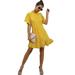 Women Short Sleeve Summer Holiday Beach Midi Dress Bardot Ruffled Ploka Dot Swing Sundress Vintage O-Neckline Party Evening Cocktail Long Dress