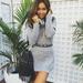 Women's Long Sleeve Sweater Dress Loose Tunic Knitted Casual Pink Gray Clothes Solid Dresses