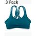 3Pack Womens Sports Bra Padded Workout Bras Strappy Cross Back Gym Activewear Fitness Bra Ladies Sports Bras with Removable Pads