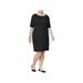 Karen Scott Womens Plus Black Knee-Length T-Shirt Dress