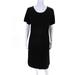 Pre-ownedCalvin Klein Womens Short Sleeve Cable Knit Sweater Dress Black Size Large