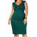 Love Squared Trendy Plus Size Ruffled Bodycon Dress (1X, Hunter Green)