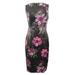 Calvin Klein Women's Floral-Printed Faux-Leather Sheath Dress