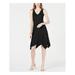 INC Womens Black Sleeveless Scoop Neck Midi Shift Dress Size M