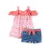 Nannette Baby Girl 2PC DIAMOND CROCHET CHIFFON SHORT SET (Size 12M-24M)