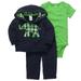 Carters Infant Boys Blue Elephant Outfit Sweat Pants Creeper & Jacket Hoodie