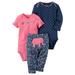 Carters Baby Girls 3-Piece Little Character Set Happy Elephant Pink
