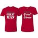 Behind Every Great Man There's A Great Woman His and Hers Matching Couples T shirts, Red, Mens L-Womens 3XL