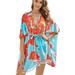 AS ROSE RICH Kimonos for Women - Bathing Suit Coverups for Women - Plus Size Cardigan - Floral, Multi Color Small Aqua Blue