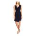 Vince Camuto Womens Crepe Pleated Cocktail Dress