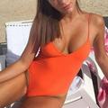 Sales Promotion!Balight Women Swimwear Sexy High Cut One Piece Swimsuit Backless Swim Suit Thong Bathing Suit Female Monokini Orange M