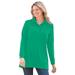 Woman Within Women's Plus Size Long-Sleeve Polo Shirt