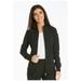 Cherokee iFlex Scrubs Warm Up Jacket for Women Zip Front Plus Size CK303, 4XL, Black