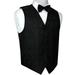 Men's Formal, Prom, Wedding, Tuxedo Vest, Bow-Tie & Hankie Set in Black Paisley