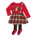 Disney Minnie Mouse Baby Girl Top, Jumper Dress & Tights, 3-Piece Outfit Set