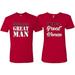 Behind Every Great Man There's A Great Woman His and Hers Matching Couples T shirts, Red, Mens XL-Womens 3XL