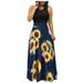 Cotonie Women Summer Sleeveless Floral Print Sundress Casual Swing Dress Maxi Dress