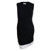 DKNY Women's Colorblocked Zip-Front Sheath Dress (10, Black/White)