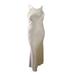 Calvin Klein Women's Open-Back Satin Gown (12, Sand)