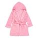 Elowel Boys Girls Hooded Light Pink Childrens Toddler Fleece Sleep Robe Size 6Y