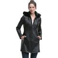 BGSD Women's New Zealand Lambskin Leather Parka Coat (Reguler & Plus Size Short)